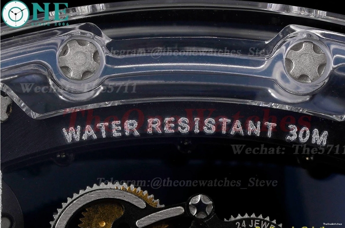 on strap  Dial RM055 Skeleton Transparent Transparent Rubber Sonic Clone  RMUL2 0208